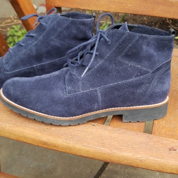 Franco Sarto Suede Boots Navy Blue - Picture 5 of 9